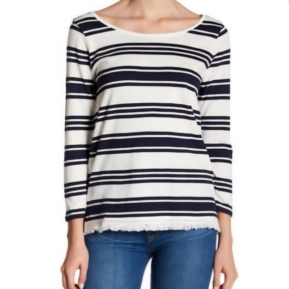 Joie Tops - Joie Navy and White Striped Long Sleeve Top